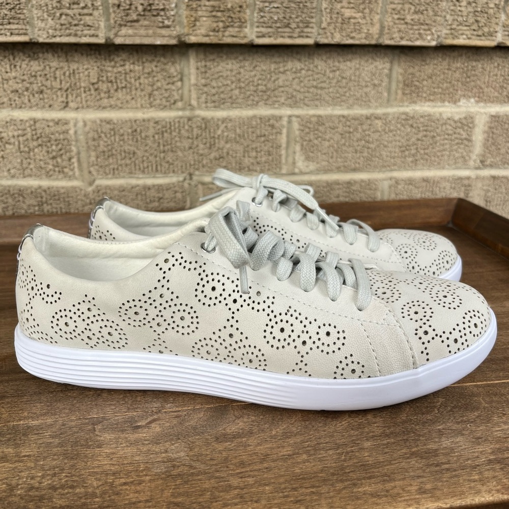 Cole Haan Women’s Grand OS Cream Paisley Perforated Sneakers Size 8 - Picture 6 of 8